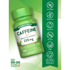 Nature\'s Truth Caffeine Pills | 220mg | 120 Count | With Green Tea Extract | Vegan, Non-GMO & Gluten Free Supplement Nature\'s Truth Caffeine Pills | 220mg | 120 Count | With Green Tea Extract | Vegan, Non-GMO & Gluten Free Supplement