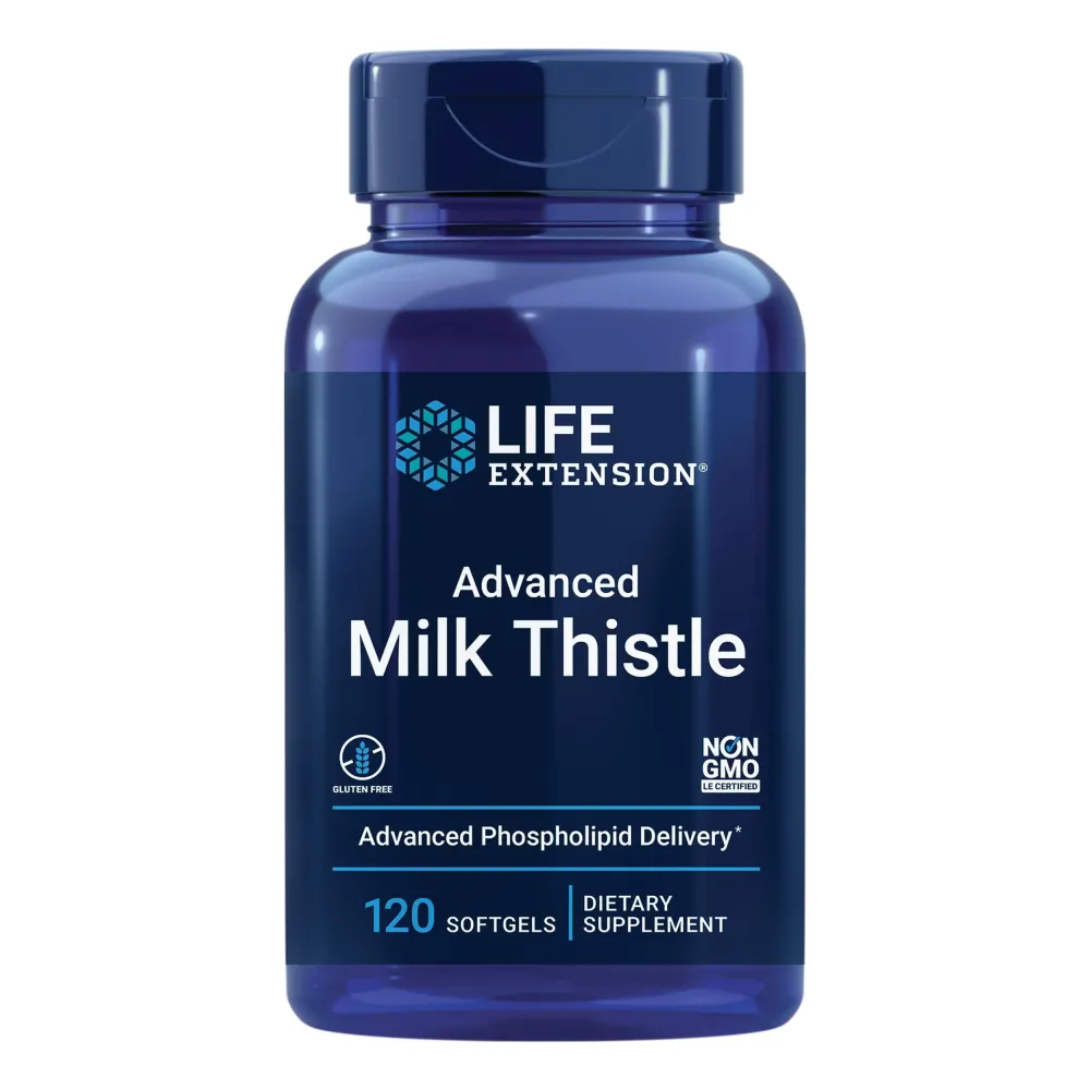 Life Extension Advanced Milk Thistle - With Silybin, Phosphatidylcholine and other Phospholipid - For Liver, Kidney Health & Detox - Non-GMO, Gluten-Free -120 Softgels Life Extension Advanced Milk Thistle - With Silybin, Phosphatidylcholine and other Phospholipid - For Liver, Kidney Health & Detox - Non-GMO, Gluten-Free -120 Softgels