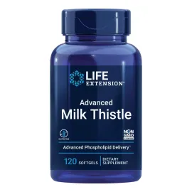 Life Extension Advanced Milk Thistle - With Silybin, Phosphatidylcholine and other Phospholipid - For Liver, Kidney Health & Detox - Non-GMO, Gluten-Free -120 Softgels