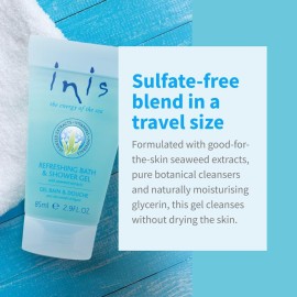Inis the Energy of the Sea Refreshing Bath and Shower Gel - Travel Size Body Wash for Women and Men - Ocean Fresh Fragrance - 2.9 Fl Oz