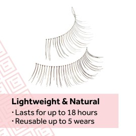 Eylure Naturals No. 020 Reusable Eyelashes, Adhesive Included, Black, 4 Pairs Eylure Naturals No. 020 Reusable Eyelashes, Adhesive Included, Black, 4 Pairs