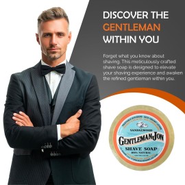 Gentleman Jon Sandalwood Shaving Soap for Men - Creates the Perfect Lather - Ideal for Smooth Shaves - Moisturizes and Protects - Elevate Your Grooming with this Classic Shave Essential (2.25 oz) Gentleman Jon Sandalwood Shaving Soap for Men - Creates the Perfect Lather - Ideal for Smooth Shaves - Moisturizes and Protects - Elevate Your Grooming with this Classic Shave Essential (2.25 oz)