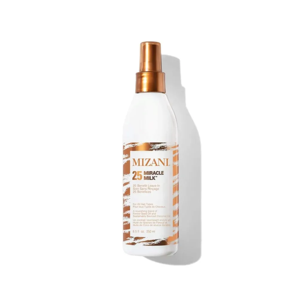 Mizani 25 Benefit Miracle Milk Leave in Conditioner - For Frizzy & Curly Hair, Heat Protectant & Detangler, With Coconut Oil, For Natural Hair, 8.5 Fl Oz