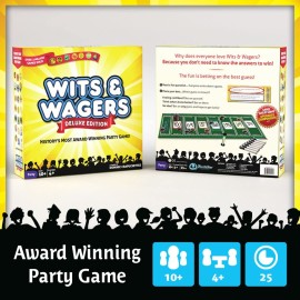 Wits & Wagers Deluxe Board Game by North Star Games - Award Winning Trivia Game - 4+ Players - Ultimate Party Game for Family, Teens and Adults. Wits & Wagers Deluxe Board Game by North Star Games - Award Winning Trivia Game - 4+ Players - Ultimate Party Game for Family, Teens and Adults.