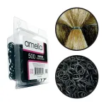 Amelia Beauty | 500 Count 1/2 Rubber Bands | Premium US Made Rubber Hair Ties | Ideal for Ponytails, Braids & Beards | Strong All Day Hold | Convenient Re-closable Container | Black