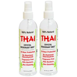 Thai Deodorant Stone Crystal Mist Natural Deodorant Spray 8 oz. Bundle, Pack of 2