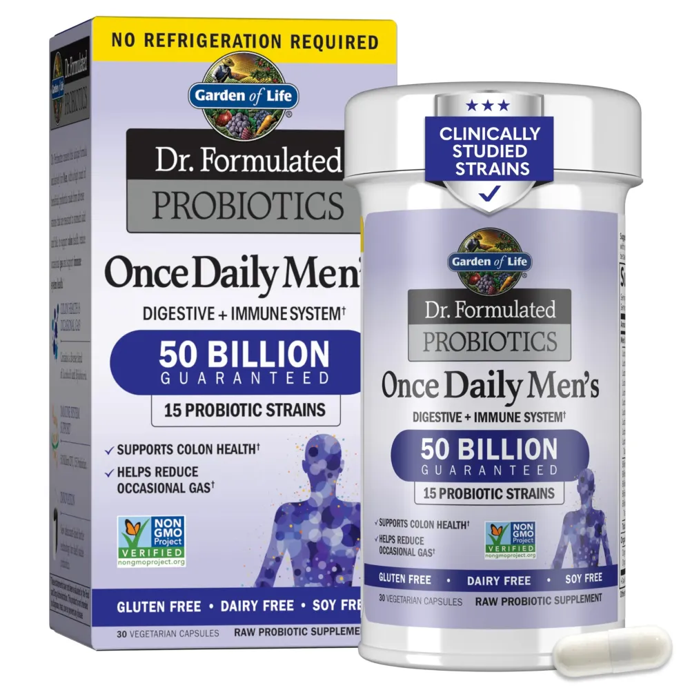 Garden of Life Probiotics for Men Dr Formulated 50 Billion CFU 15 Probiotics for Digestive Health + Organic Prebiotic Fiber for Colon & Immune Support, Daily Gas Relief, Shelf Stable, 30 Capsules Garden of Life Probiotics for Men Dr Formulated 50 Billion CFU 15 Probiotics for Digestive Health + Organic Prebiotic Fiber for Colon & Immune Support, Daily Gas Relief, Shelf Stable, 30 Capsules