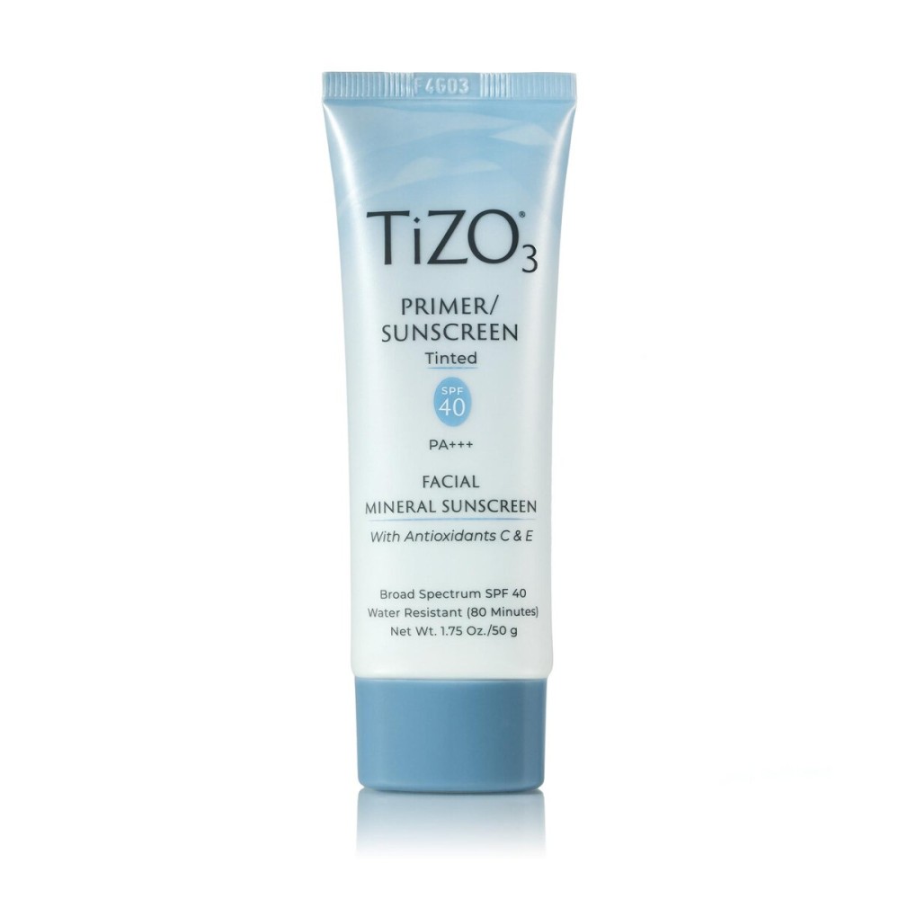 TiZO3 Facial Mineral Sunscreen and Primer, Tinted Broad Spectrum SPF 40 with Antioxidants, Sheer matte finish, Fragrance-Free, Oil-Free, Dermatologist-recommended, PA+++ 1.75 oz TiZO3 Facial Mineral Sunscreen and Primer, Tinted Broad Spectrum SPF 40 with Antioxidants, Sheer matte finish, Fragrance-Free, Oil-Free, Dermatologist-recommended, PA+++ 1.75 oz