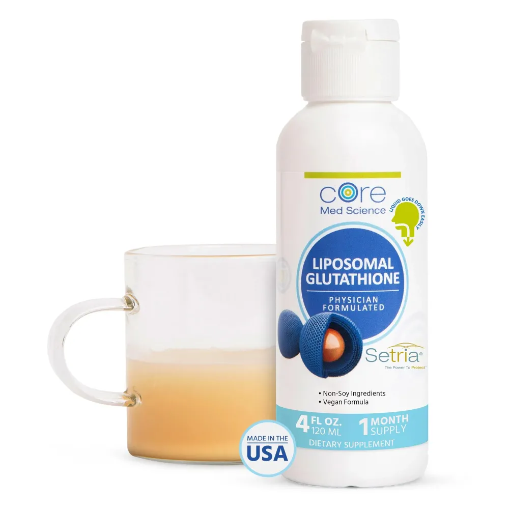 Core Med Science Liposomal Glutathione Liquid Supplement (500mg, 4 Fl Oz) - Pure Reduced Setria with Phospholipid Complex - Antioxidant Supplement for Energy, Brain Health, Skin & Liver Health Core Med Science Liposomal Glutathione Liquid Supplement (500mg, 4 Fl Oz) - Pure Reduced Setria with Phospholipid Complex - Antioxidant Supplement for Energy, Brain Health, Skin & Liver Health
