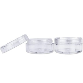 50 New Empty 5 Grams Acrylic Clear Round Jars - BPA Free Containers for Cosmetic, Lotion, Cream, Makeup, Bead, Eye shadow, Rhinestone, Samples, Pot, 5g/5ml (Clear Lid (50 Jars) 50 New Empty 5 Grams Acrylic Clear Round Jars - BPA Free Containers for Cosmetic, Lotion, Cream, Makeup, Bead, Eye shadow, Rhinestone, Samples, Pot, 5g/5ml (Clear Lid (50 Jars)