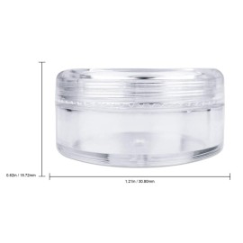 50 New Empty 5 Grams Acrylic Clear Round Jars - BPA Free Containers for Cosmetic, Lotion, Cream, Makeup, Bead, Eye shadow, Rhinestone, Samples, Pot, 5g/5ml (Clear Lid (50 Jars) 50 New Empty 5 Grams Acrylic Clear Round Jars - BPA Free Containers for Cosmetic, Lotion, Cream, Makeup, Bead, Eye shadow, Rhinestone, Samples, Pot, 5g/5ml (Clear Lid (50 Jars)