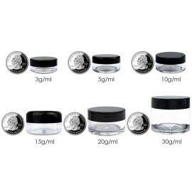 50 New Empty 5 Grams Acrylic Clear Round Jars - BPA Free Containers for Cosmetic, Lotion, Cream, Makeup, Bead, Eye shadow, Rhinestone, Samples, Pot, 5g/5ml (Clear Lid (50 Jars) 50 New Empty 5 Grams Acrylic Clear Round Jars - BPA Free Containers for Cosmetic, Lotion, Cream, Makeup, Bead, Eye shadow, Rhinestone, Samples, Pot, 5g/5ml (Clear Lid (50 Jars)