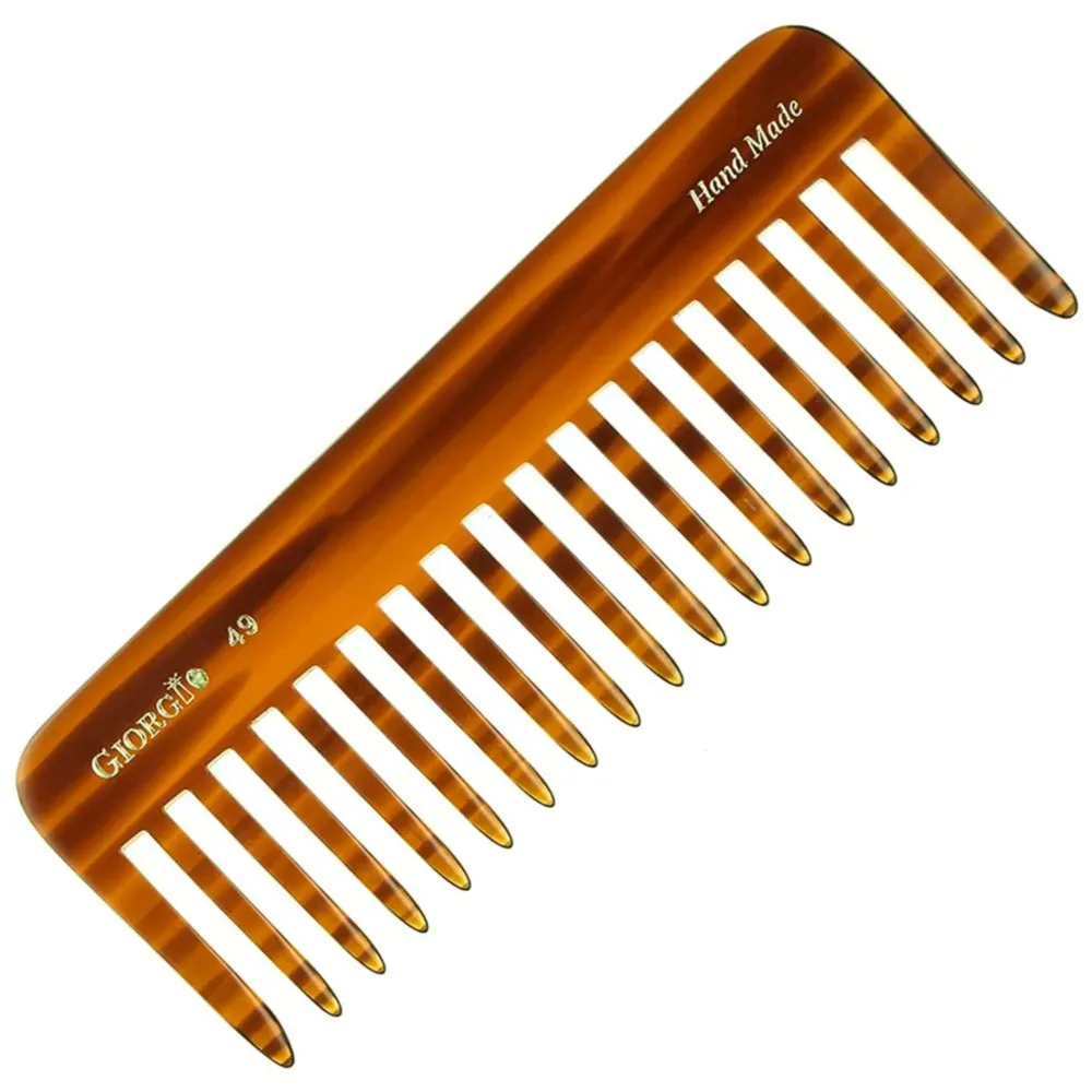 Giorgio G49 Large Hair Detangling Comb, Wide Teeth for Thick Curly Wavy Hair. Long Hair Detangler Comb For Wet and Dry. Handmade of Quality Cellulose, Saw-Cut, Hand Polished, Tortoise Shell (5.75) Giorgio G49 Large Hair Detangling Comb, Wide Teeth for Thick Curly Wavy Hair. Long Hair Detangler Comb For Wet and Dry. Handmade of Quality Cellulose, Saw-Cut, Hand Polished, Tortoise Shell (5.75)