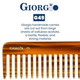 Giorgio G49 Large Hair Detangling Comb, Wide Teeth for Thick Curly Wavy Hair. Long Hair Detangler Comb For Wet and Dry. Handmade of Quality Cellulose, Saw-Cut, Hand Polished, Tortoise Shell (5.75) Giorgio G49 Large Hair Detangling Comb, Wide Teeth for Thick Curly Wavy Hair. Long Hair Detangler Comb For Wet and Dry. Handmade of Quality Cellulose, Saw-Cut, Hand Polished, Tortoise Shell (5.75)