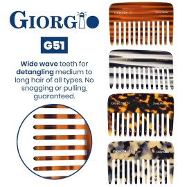Giorgio G51 Small Travel Purse Hair Detangling Comb, Wide Teeth Pocket Comb for Thick Curly Wavy Hair. Hair Detangler Comb For Wet and Dry Everyday Care. Handmade of Cellulose, Saw-Cut Hand Polished Giorgio G51 Small Travel Purse Hair Detangling Comb, Wide Teeth Pocket Comb for Thick Curly Wavy Hair. Hair Detangler Comb For Wet and Dry Everyday Care. Handmade of Cellulose, Saw-Cut Hand Polished