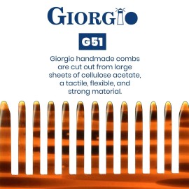 Giorgio G51 Small Travel Purse Hair Detangling Comb, Wide Teeth Pocket Comb for Thick Curly Wavy Hair. Hair Detangler Comb For Wet and Dry Everyday Care. Handmade of Cellulose, Saw-Cut Hand Polished Giorgio G51 Small Travel Purse Hair Detangling Comb, Wide Teeth Pocket Comb for Thick Curly Wavy Hair. Hair Detangler Comb For Wet and Dry Everyday Care. Handmade of Cellulose, Saw-Cut Hand Polished