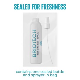 BRIOTECH Topical Skin Spray, Hypochlorous Acid Spray for Body & Face, Eyelid Cleanser, HOCl Facial Mist, Support Against Irritation and Redness, Packaging May Vary, 4 oz, 1 ct