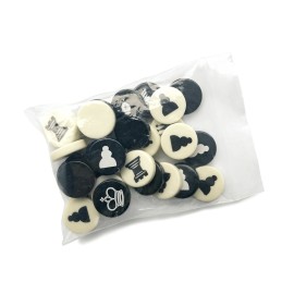 Sondergut Travel Chess Replacement Pieces - 32 Count- Flat Travel Size 2 CM Checkers Chessmen, Melamine Stones - One Side Blank for Checkers- for Travel Games, Standard Game Boards, Etc Sondergut Travel Chess Replacement Pieces - 32 Count- Flat Travel Size 2 CM Checkers Chessmen, Melamine Stones - One Side Blank for Checkers- for Travel Games, Standard Game Boards, Etc
