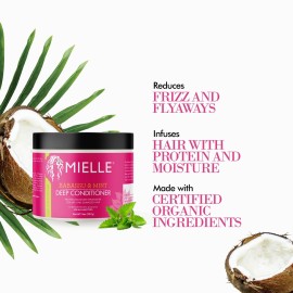 Mielle Organics Babassu & Mint Deep Conditioner with Protein, Moisturizing & Conditioning Deep Treatment, Hydrating Repair for Dry, Damaged, & Frizzy Hair, 8-Ounces Mielle Organics Babassu & Mint Deep Conditioner with Protein, Moisturizing & Conditioning Deep Treatment, Hydrating Repair for Dry, Damaged, & Frizzy Hair, 8-Ounces