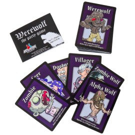 Apostrophe Games Werewolf The Party Game - 42 Role Cards, for 7 to 30 Players - Halloween Game Night, for Adults and Teens - Interactive Board Game