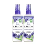 CRYSTAL Mineral Deodorant Spray- Body Deodorant With 24-Hour Odor Protection, Lavender & White Tea Spray, Non-Staining, Aluminum Chloride & Paraben Free, 4 FL OZ - Pack of 2