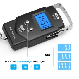 Dr.meter Fish Scale Luggage Scale - PS01 110lb/50kg Backlit LCD Display Digital Scale with Built-in Measuring Tape - Fishing Scale with 2 AAA Batteries, Pocket Size - Fishing Gifts for Men Dr.meter Fish Scale Luggage Scale - PS01 110lb/50kg Backlit LCD Display Digital Scale with Built-in Measuring Tape - Fishing Scale with 2 AAA Batteries, Pocket Size - Fishing Gifts for Men