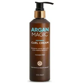 ARGAN MAGIC Defining Curl Cream - Enhances Waves and Curls While Adding Definition | Conditions, Detangles, and Reduces Frizz | Paraben Free (8.5 Ounce / 250 Milliliter)
