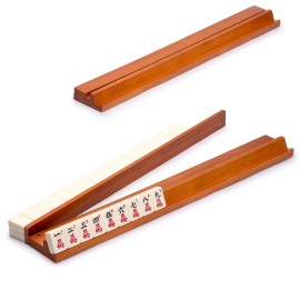 Yellow Mountain Imports American Mahjong Set, Mojave (Ivory) with Brown Soft Case, All-in-One Racks with Pushers, Wright Patterson Scoring Coins, Dice, & Wind Indicator