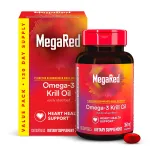 MegaRed - Omega-3 Krill Oil 350mg Softgels (130 Count in A Bottle), EPA & DHA Omega-3 Fatty Acids with No Fishy Aftertaste Unlike Fish Oil, Contains Antioxidant Astaxanthin