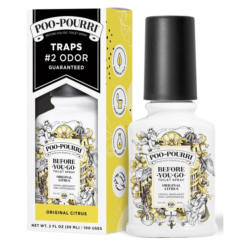Poo-Pourri Before-You-Go Toilet Spray, Original Citrus, 2 Fl Oz - Lemon, Bergamot and Lemongrass Poo-Pourri Before-You-Go Toilet Spray, Original Citrus, 2 Fl Oz - Lemon, Bergamot and Lemongrass