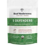 Real Mushrooms 5 Defenders Powder - Organic Mushroom Extract w/Chaga, Shiitake, Maitake, Turkey Tail, Reishi Supplement Vegan, Non-GMO, 45 Servings
