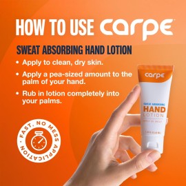 Carpe Sweat Absorbing Hand Lotion, A dermatologist-recommended smooth lotion that helps stop hand sweat, Great for hyperhidrosis (Original Eucalyptus) Carpe Sweat Absorbing Hand Lotion, A dermatologist-recommended smooth lotion that helps stop hand sweat, Great for hyperhidrosis (Original Eucalyptus)