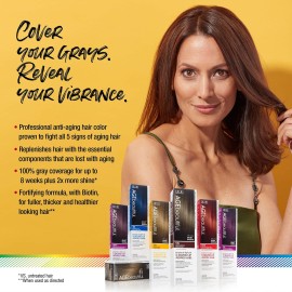 AGE beautiful Permanent Hair Color Dye Liqui Creme | 100% Gray Coverage | Anti-Aging Haircolor | Biotin for Thicker, Fuller Hair | Professional Salon Coloring | 3NN Darkest Intense Brown