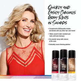 AGE beautiful Root Touch Up Hair Color Spray | Touch-Up Gray Concealer | Temporary Cover Up | Adds Volume & Covers Thinning Patches | Water, Sweat, Stain Resistant | Dark Red Brown | 2 Fl Oz AGE beautiful Root Touch Up Hair Color Spray | Touch-Up Gray Concealer | Temporary Cover Up | Adds Volume & Covers Thinning Patches | Water, Sweat, Stain Resistant | Dark Red Brown | 2 Fl Oz