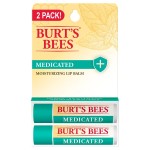 Burt\'s Bees Medicated Lip Balm, Mothers Day Gifts, With Eucalyptus Oil and Menthol, Tint-Free, Natural Origin Lip Care, 2 Tubes, 0.15 oz.