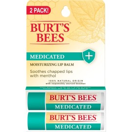 Burt\'s Bees Medicated Lip Balm, Mothers Day Gifts, With Eucalyptus Oil and Menthol, Tint-Free, Natural Origin Lip Care, 2 Tubes, 0.15 oz. Burt\'s Bees Medicated Lip Balm, Mothers Day Gifts, With Eucalyptus Oil and Menthol, Tint-Free, Natural Origin Lip Care, 2 Tubes, 0.15 oz.