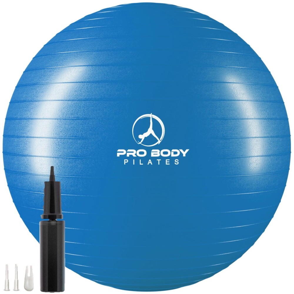 ProBody Pilates Exercise Ball - Multiple Sizes Gym Grade Balance Ball for Fitness, Workout, Pregnancy & Physical Therapy, Stability Yoga Ball Chair (Blue, 65cm) ProBody Pilates Exercise Ball - Multiple Sizes Gym Grade Balance Ball for Fitness, Workout, Pregnancy & Physical Therapy, Stability Yoga Ball Chair (Blue, 65cm)