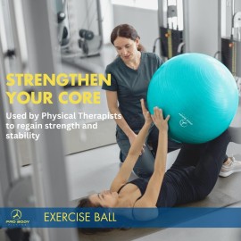 ProBody Pilates Exercise Ball - Multiple Sizes Gym Grade Balance Ball for Fitness, Workout, Pregnancy & Physical Therapy, Stability Yoga Ball Chair (Blue, 65cm) ProBody Pilates Exercise Ball - Multiple Sizes Gym Grade Balance Ball for Fitness, Workout, Pregnancy & Physical Therapy, Stability Yoga Ball Chair (Blue, 65cm)