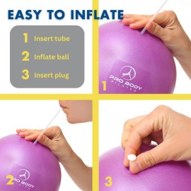 ProBody Pilates Small Exercise Ball - 9 Inch Workout Ball for Stability, Barre, Yoga, Core & Physical Therapy, Home Gym & Office Use (Blue) ProBody Pilates Small Exercise Ball - 9 Inch Workout Ball for Stability, Barre, Yoga, Core & Physical Therapy, Home Gym & Office Use (Blue)