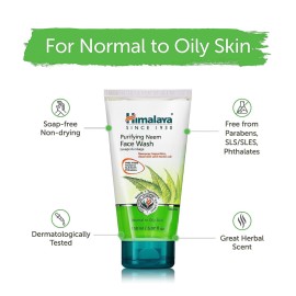 Himalaya Purifying Neem Face Wash, Normal to Oily Skin, Turmeric, Vegan, Cruelty Free, Soap Free, Paraben Free, Dermatologically Tested, SLS/SLES Free, 5.07 Fl Oz, 150 mL, 1 Pack Himalaya Purifying Neem Face Wash, Normal to Oily Skin, Turmeric, Vegan, Cruelty Free, Soap Free, Paraben Free, Dermatologically Tested, SLS/SLES Free, 5.07 Fl Oz, 150 mL, 1 Pack