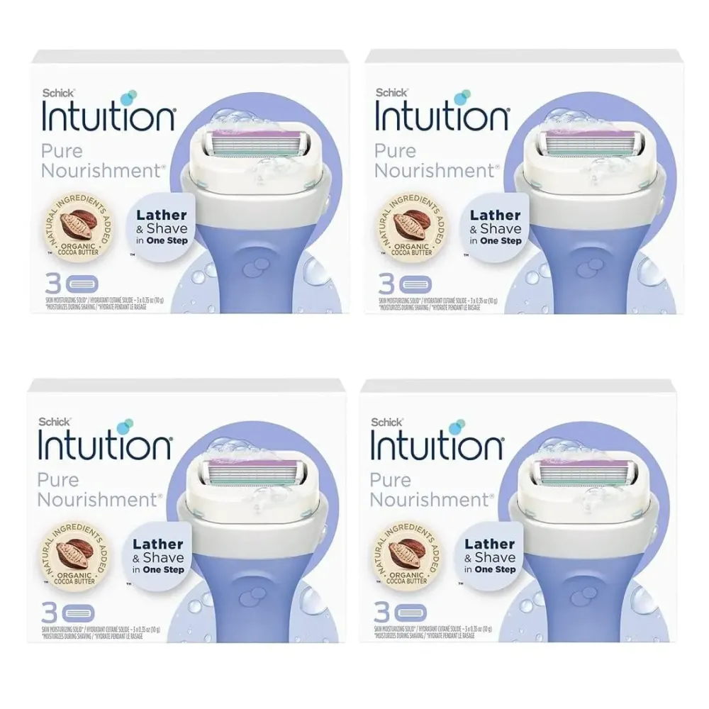 Schick Intuition Pure Nourishment Womens Razor Refills with Coconut Milk and Almond Oil, 12 count Schick Intuition Pure Nourishment Womens Razor Refills with Coconut Milk and Almond Oil, 12 count