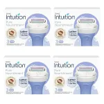 Schick Intuition Pure Nourishment Womens Razor Refills with Coconut Milk and Almond Oil, 12 count
