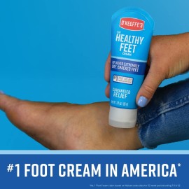 O\'Keeffe\'s for Healthy Feet Foot Cream; Guaranteed Relief for Extremely Dry; Cracked Feet; Clinically Proven to Instantly Boost Moisture Levels; 3.0 Ounce Tube; (Pack of 1)