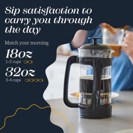 ESPRO - P3 French Press Coffee Maker - Patented Double Microfilter for Sludge and Grit Free Coffee, Black, 32 oz ESPRO - P3 French Press Coffee Maker - Patented Double Microfilter for Sludge and Grit Free Coffee, Black, 32 oz