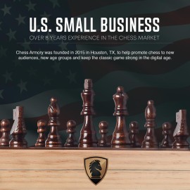 Chess Armory Wooden Chess Set 15 Inch - Classic Handcrafted Game Board for Adults and Kids with Extra Queen Pieces and Storage Box - Ideal for Home and Travel - Non-Magnetic Chess Armory Wooden Chess Set 15 Inch - Classic Handcrafted Game Board for Adults and Kids with Extra Queen Pieces and Storage Box - Ideal for Home and Travel - Non-Magnetic