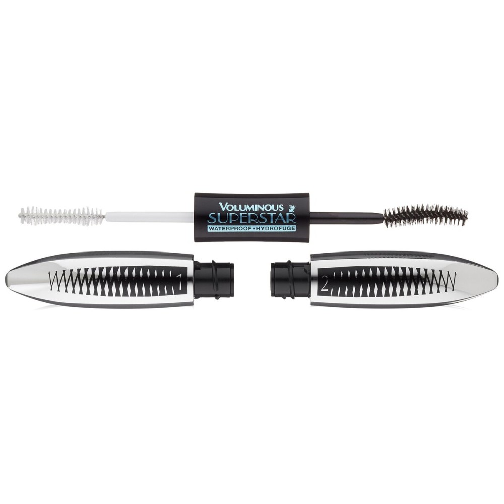 L\'Oreal Paris Cosmetics Voluminous Superstar Mascara, Waterproof, Blackest Black, 0.41 Fl. Oz, 1 Count L\'Oreal Paris Cosmetics Voluminous Superstar Mascara, Waterproof, Blackest Black, 0.41 Fl. Oz, 1 Count