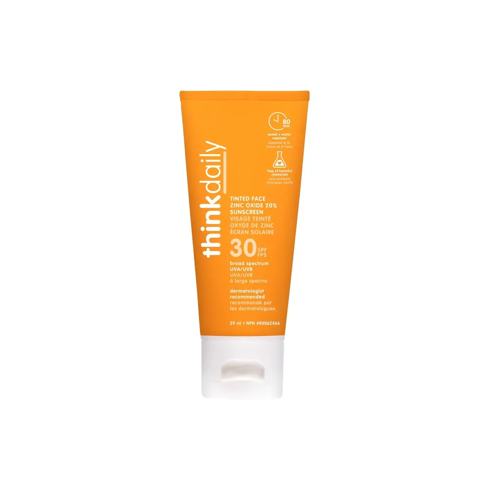 Thinkdaily Tinted Sunscreen for Face, SPF 30, 24.25% Zinc Oxide, 2 Oz, Safe, Natural, Water Resistant Reef Safe Sunscreen, All Skin Tones, Broad Spectrum UVA/UVB Sun Screen for Sun Protection Thinkdaily Tinted Sunscreen for Face, SPF 30, 24.25% Zinc Oxide, 2 Oz, Safe, Natural, Water Resistant Reef Safe Sunscreen, All Skin Tones, Broad Spectrum UVA/UVB Sun Screen for Sun Protection