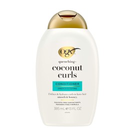 OGX Quenching + Coconut Curls Curl-Defining Conditioner, Nourishing Curly Hair Conditioner with Coconut /Citrus Oil & Honey, Paraben-Free with Sulfate-Free Surfactants, 13oz OGX Quenching + Coconut Curls Curl-Defining Conditioner, Nourishing Curly Hair Conditioner with Coconut /Citrus Oil & Honey, Paraben-Free with Sulfate-Free Surfactants, 13oz