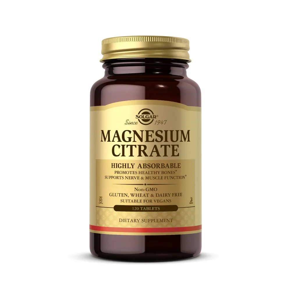 Solgar Magnesium Citrate, 120 Tablets - Promotes Healthy Bones - Supports Nerve & Muscle Function - Non GMO, Vegan, Gluten Free, Dairy Free, Kosher - 60 Servings, Standard Packaging Solgar Magnesium Citrate, 120 Tablets - Promotes Healthy Bones - Supports Nerve & Muscle Function - Non GMO, Vegan, Gluten Free, Dairy Free, Kosher - 60 Servings, Standard Packaging
