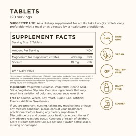 Solgar Magnesium Citrate, 120 Tablets - Promotes Healthy Bones - Supports Nerve & Muscle Function - Non GMO, Vegan, Gluten Free, Dairy Free, Kosher - 60 Servings, Standard Packaging Solgar Magnesium Citrate, 120 Tablets - Promotes Healthy Bones - Supports Nerve & Muscle Function - Non GMO, Vegan, Gluten Free, Dairy Free, Kosher - 60 Servings, Standard Packaging